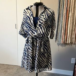 Blue animal print light weight dress